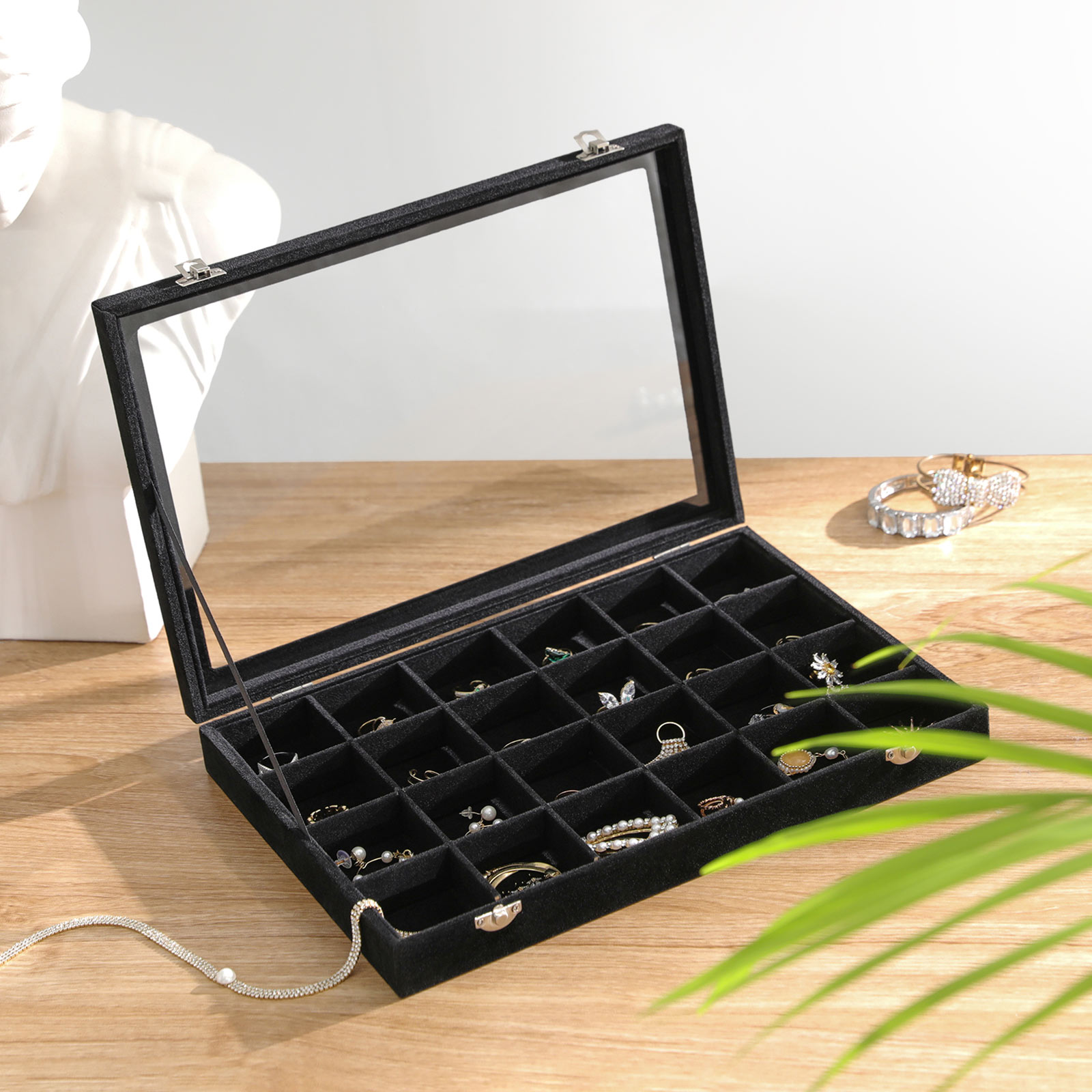 Glass Top Jewelry Box for Sale Jewelry Storage & Organizer SONGMICS