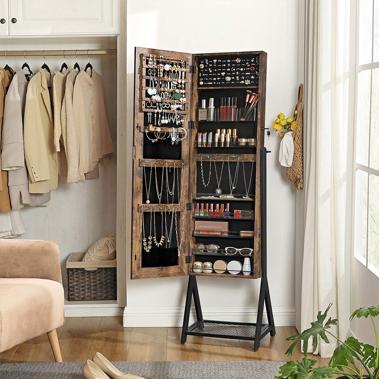 Standing Jewelry with Mirror on Sale Jewelry Storage