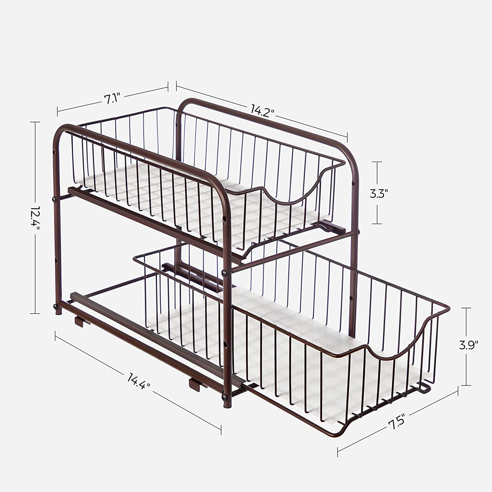 Bronze 2 Tier Pull Out Cabinet Organizer SONGMICS   UKCS017A02 08 US 