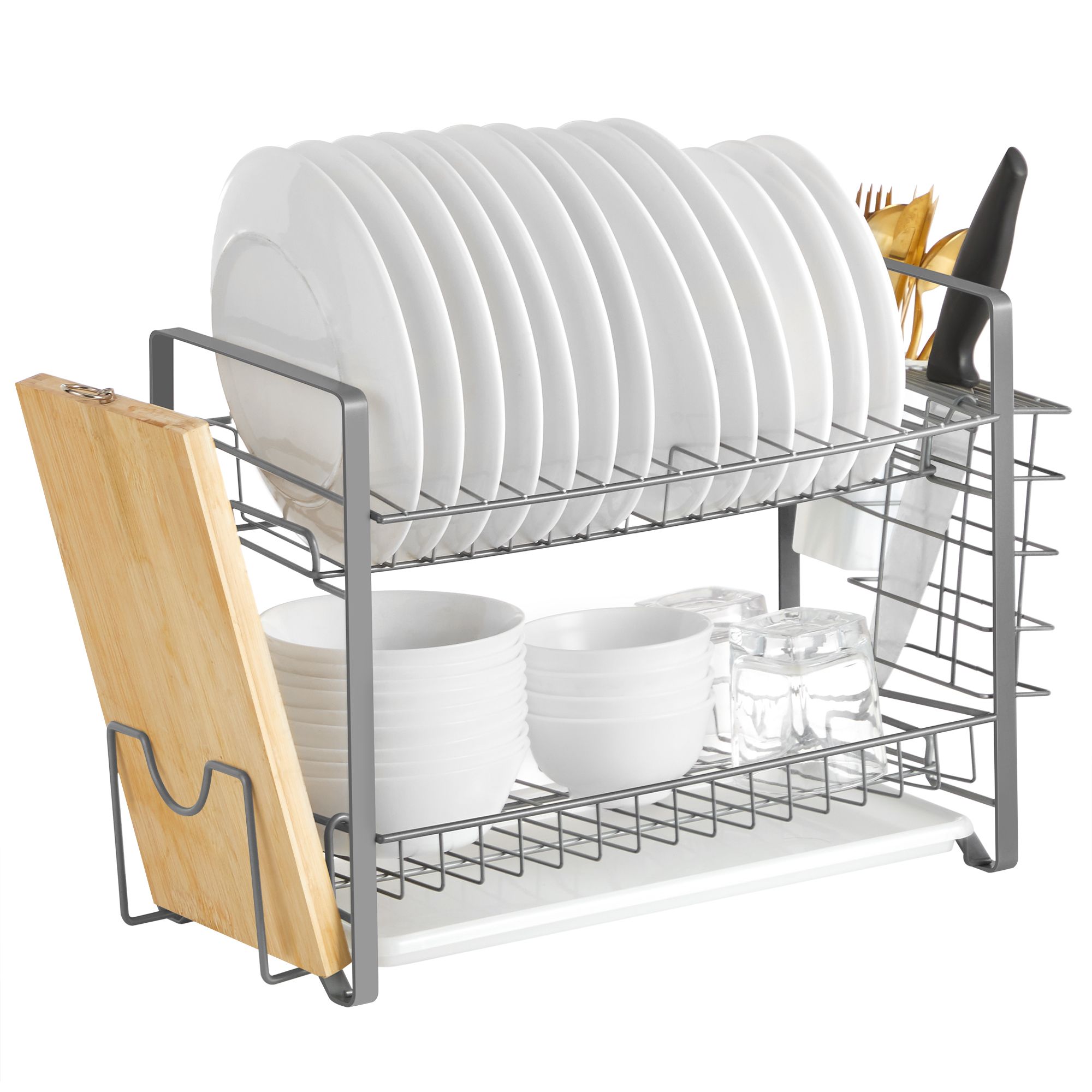 Dish Drainer With Knife Holder Home Storage Organization SONGMICS   KCS018E01 8 