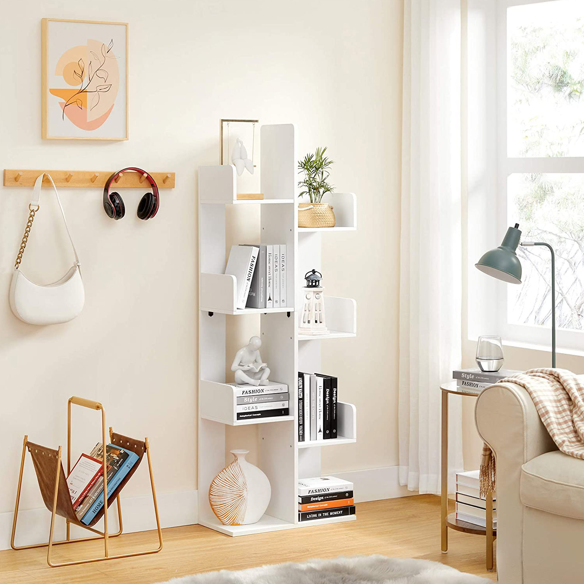 White TreeShaped Bookshelf Home Furniture VASAGLE by SONGMICS