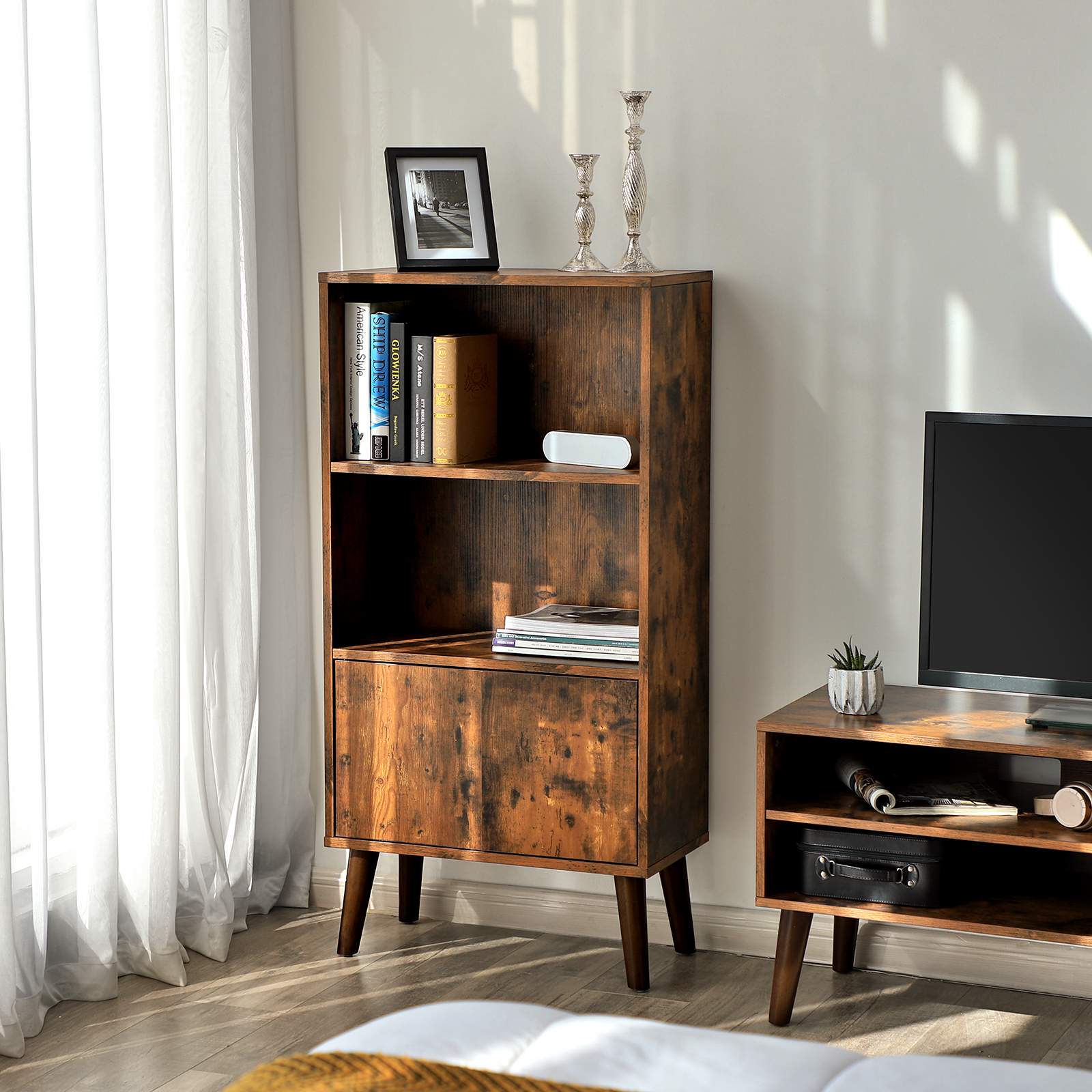 Retro Style Bookcase with Home Office VASAGLE by SONGMICS