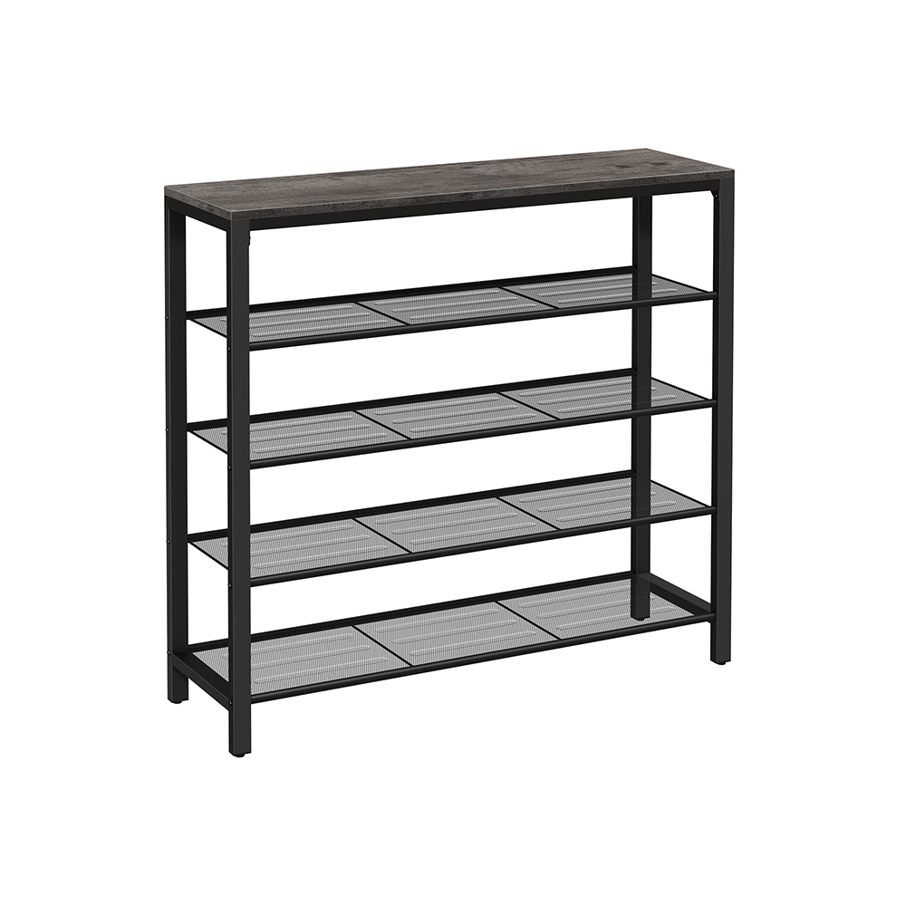 VASAGLE Shoe Rack, 5Tier Shoe Storage Organizer with 4 Metal Mesh