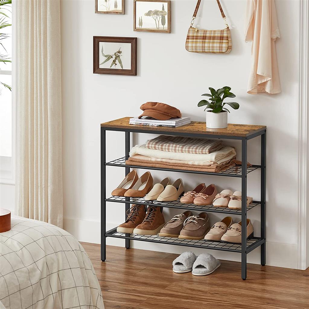 3 Grid Shelves Shoe Rack | VASAGLE