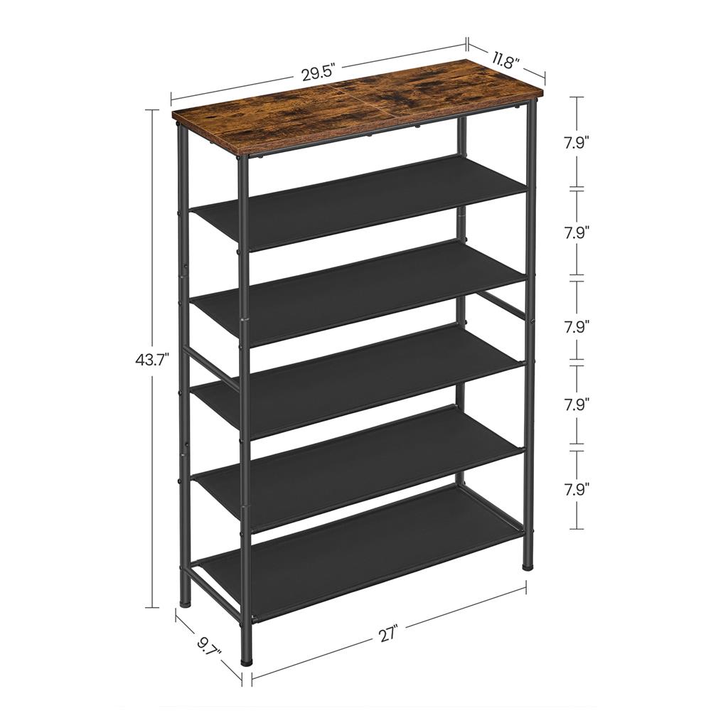 6 Tier Narrow Shoe Rack | VASAGLE