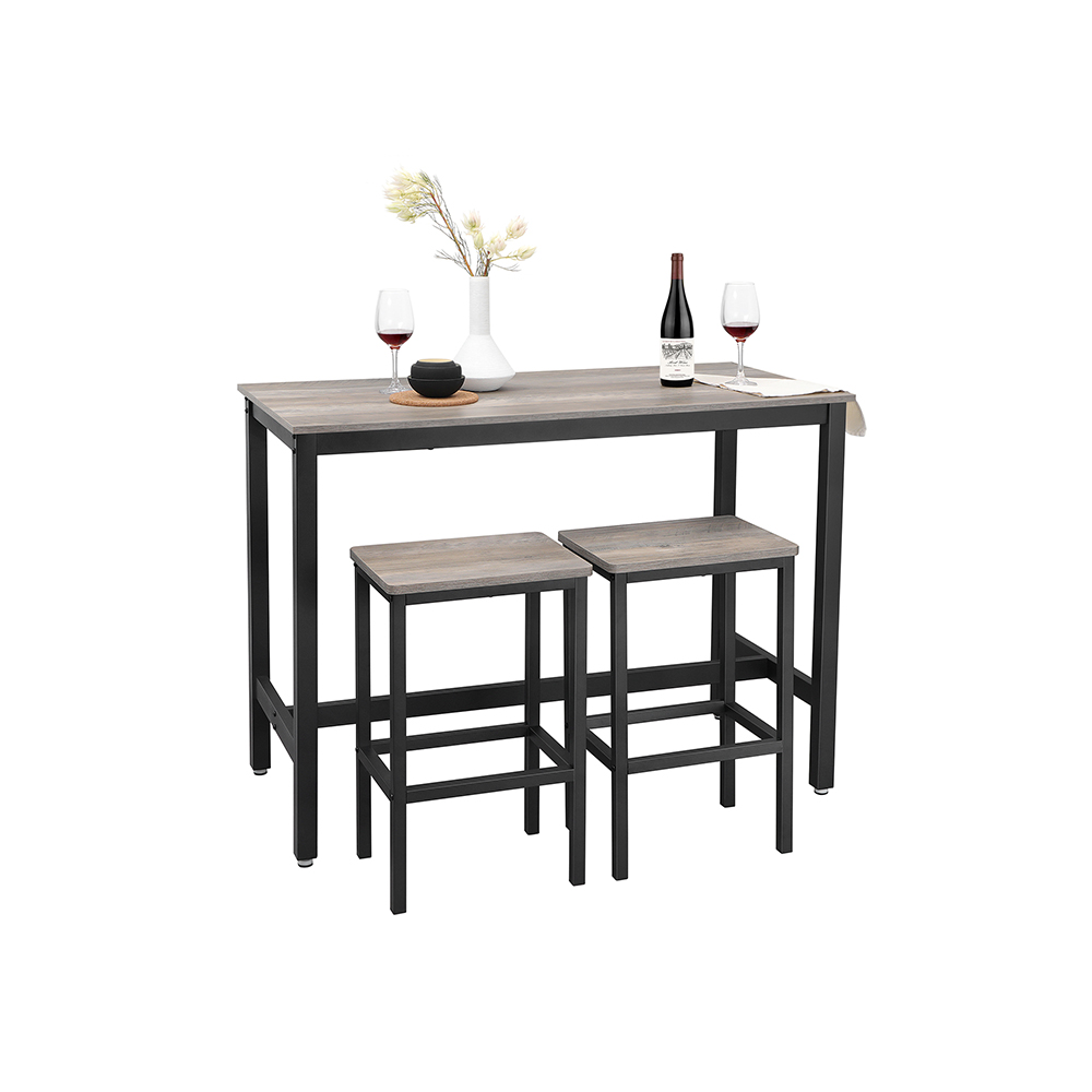 Gray Bar Table and Stools Set for Sale | Home Furniture | VASAGLE by ...