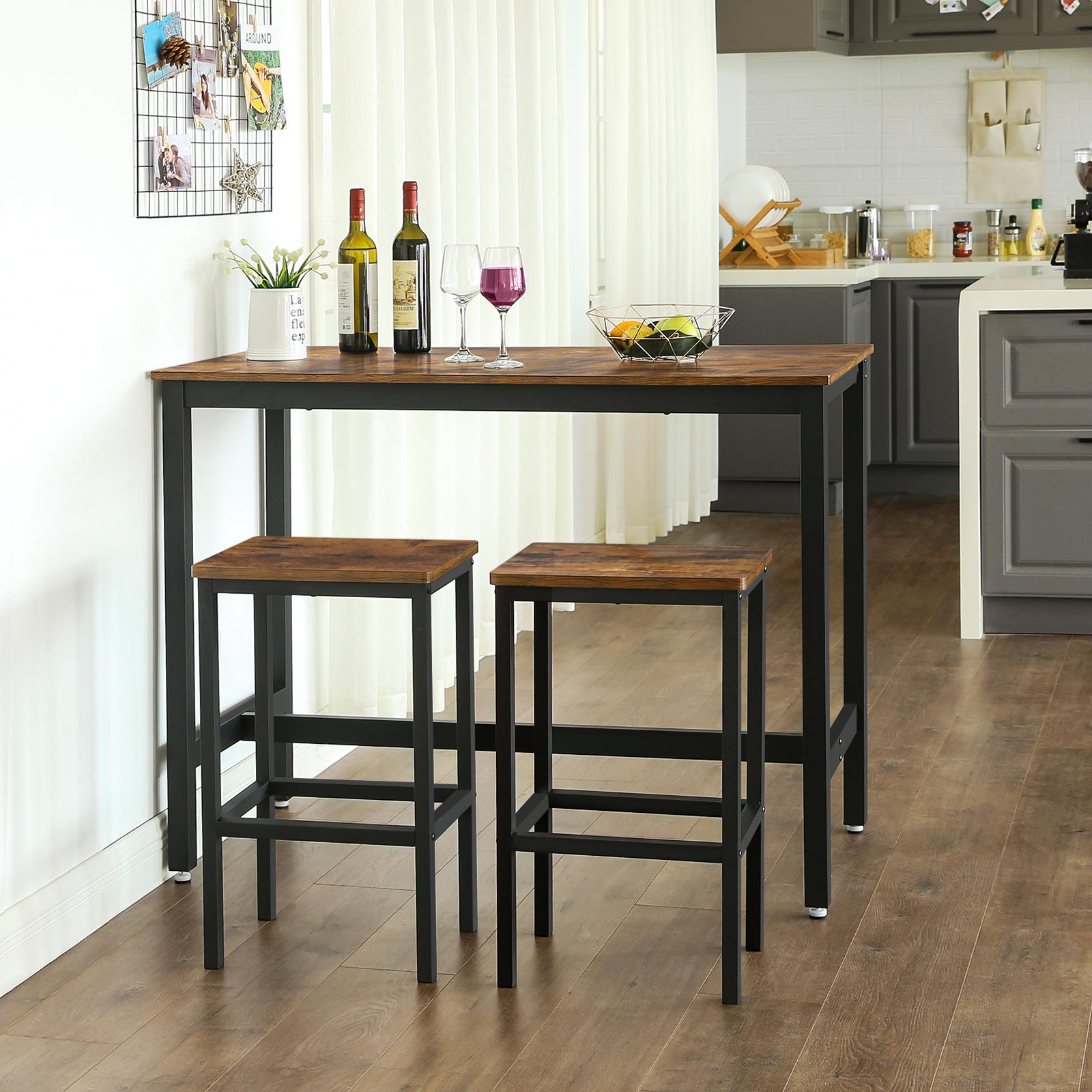 Industrial Bar Table Set | Kitchen & Dining Furniture | VASAGLE by SONGMICS