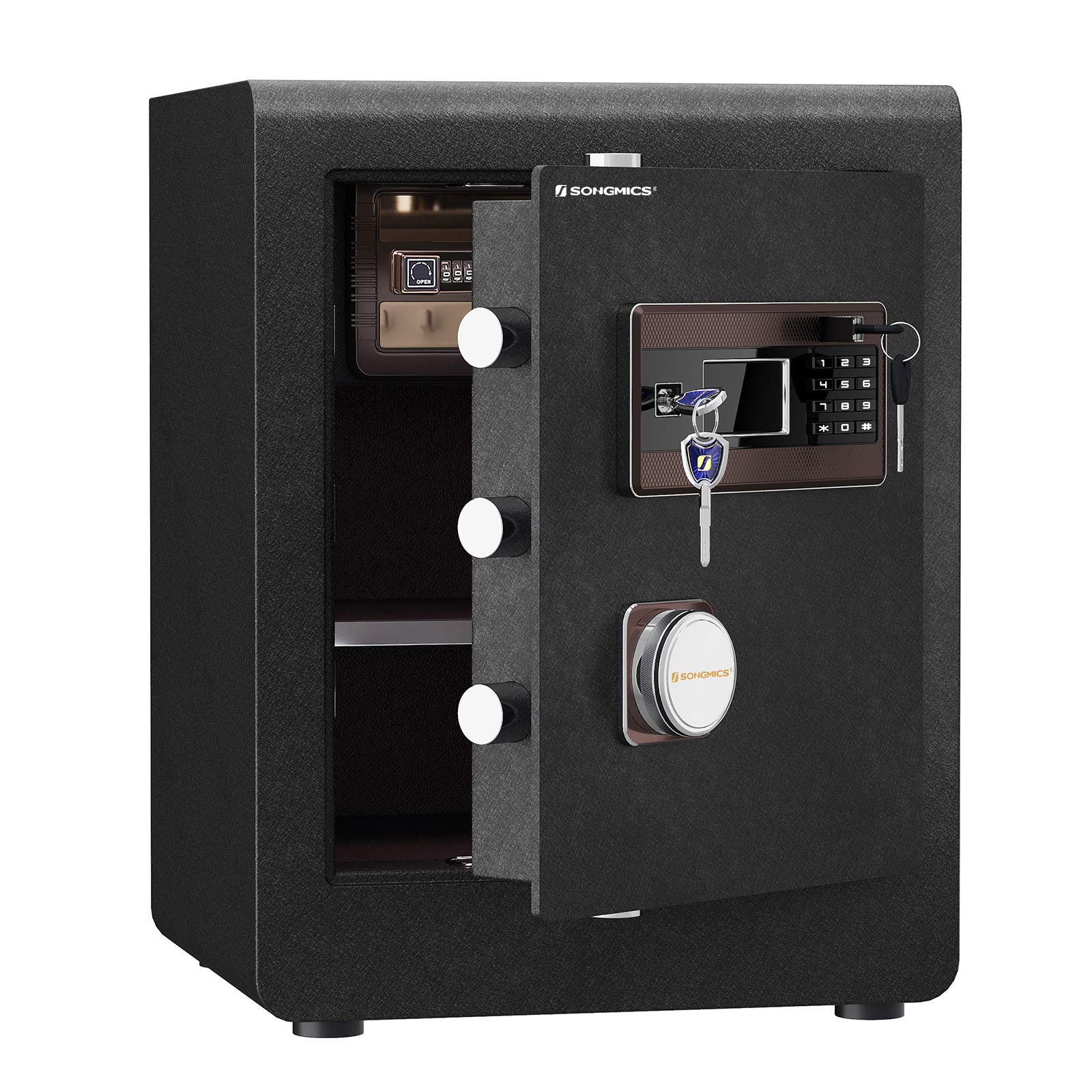SONGMICS Safe Box, 2.2 Cubic Feet, Security Safe, Dual Locking System