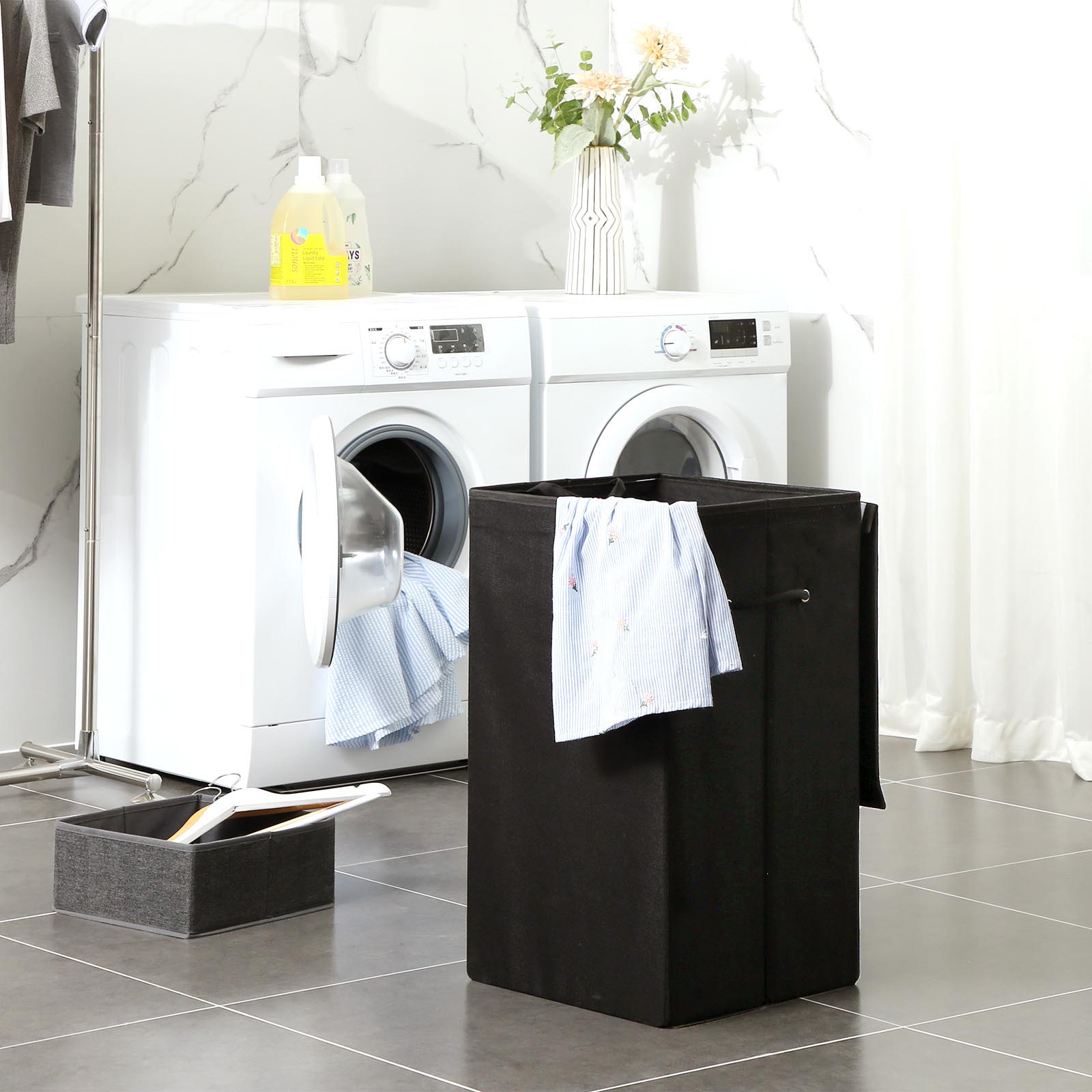 Black Fabric Laundry Hamper - Laundry Basket | SONGMICS