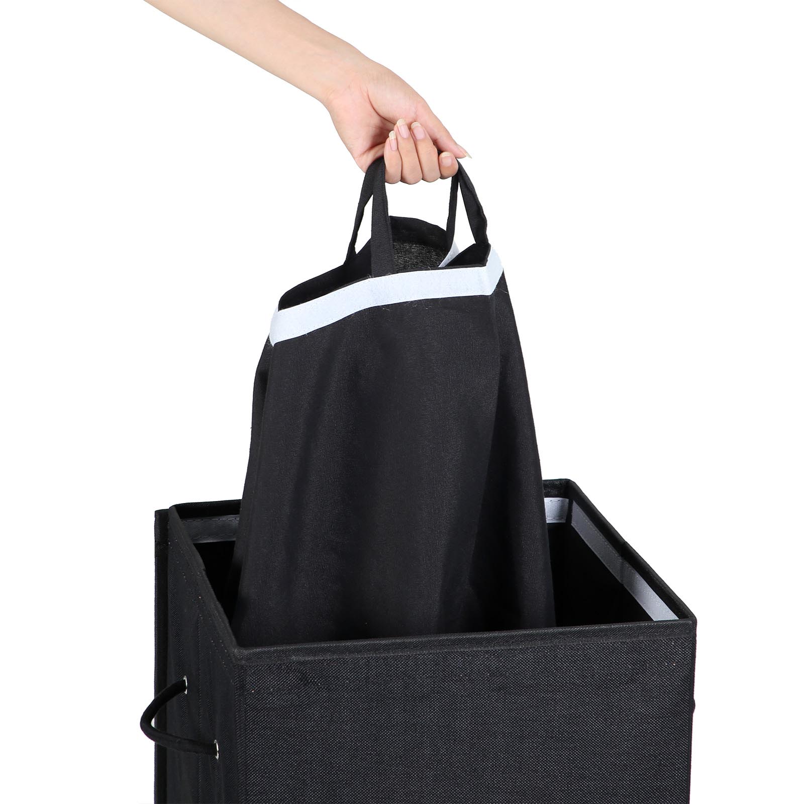 Black Fabric Laundry Hamper Laundry Basket SONGMICS