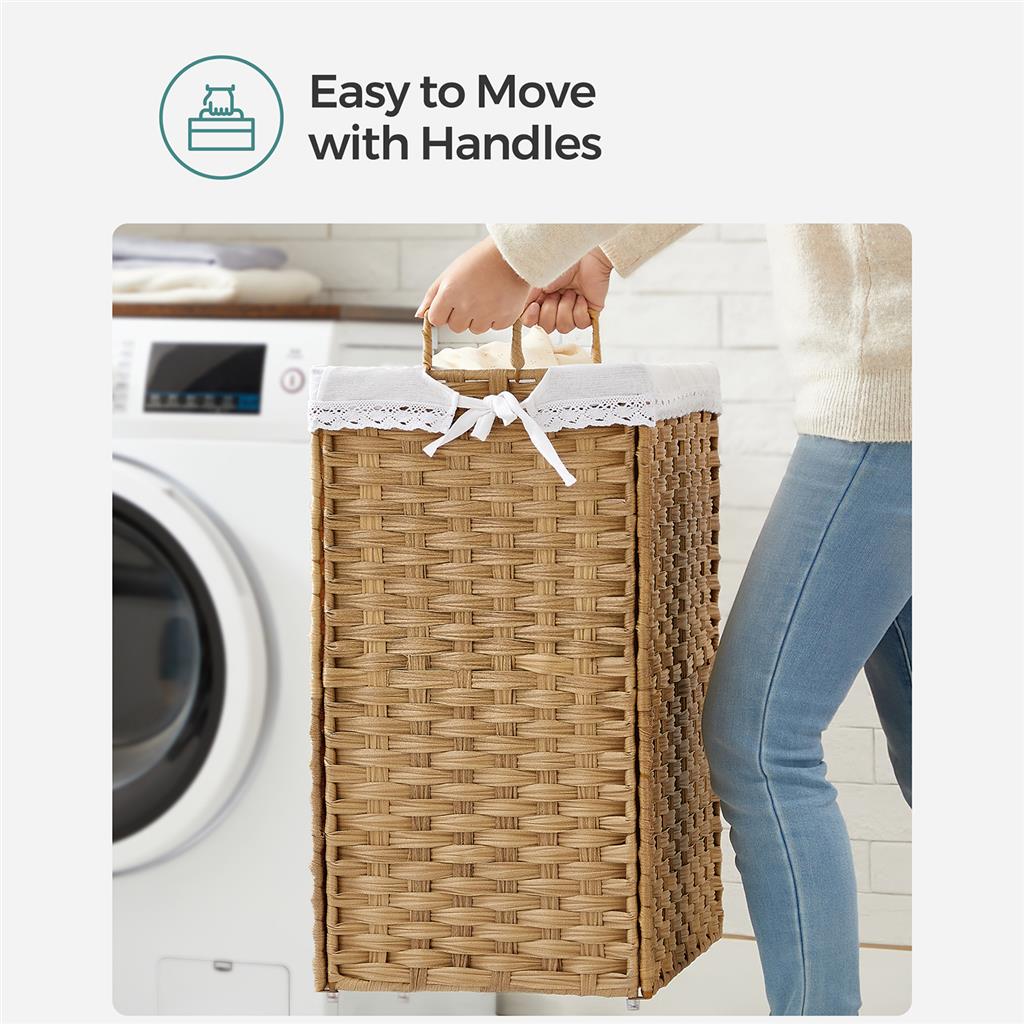 90L RattanLook Laundry Storage Basket SONGMICS