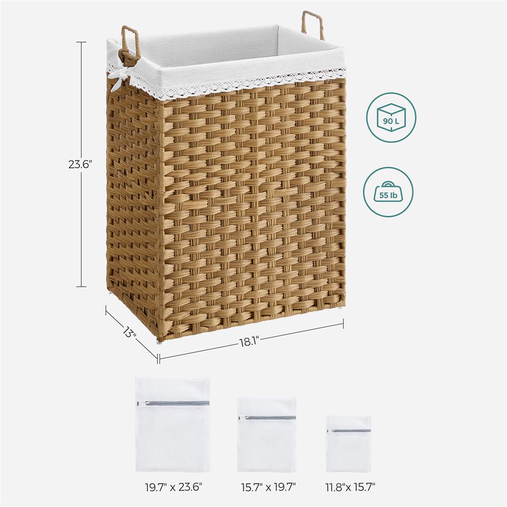 90L RattanLook Laundry Storage Basket SONGMICS