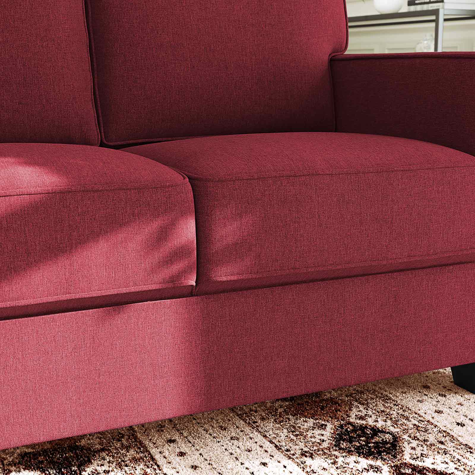 Red Modern Upholstered Sofa