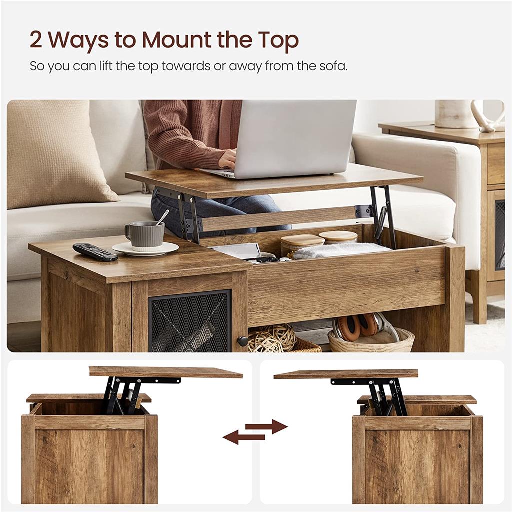Lift Top Coffee Table with Storage VASAGLE