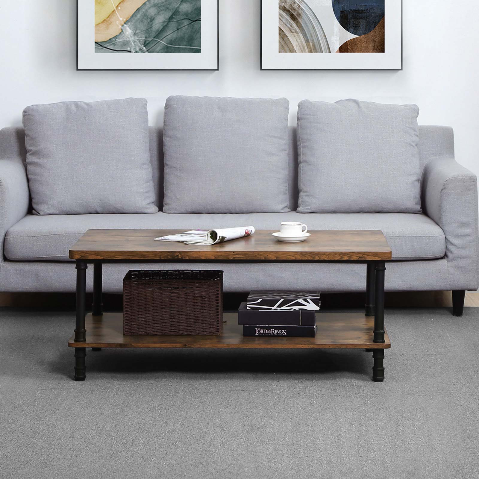 Industrial Coffee Table Coffee Table VASAGLE by SONGMICS