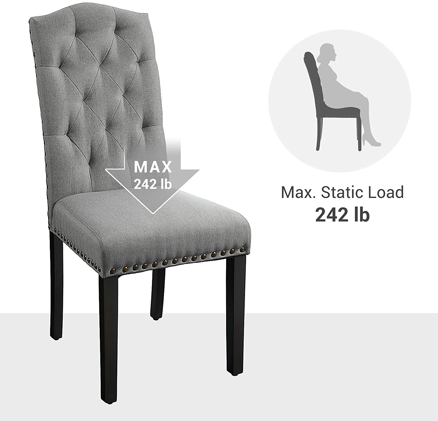 Set of 2 Dining Chair with High Backrest SONGMICS