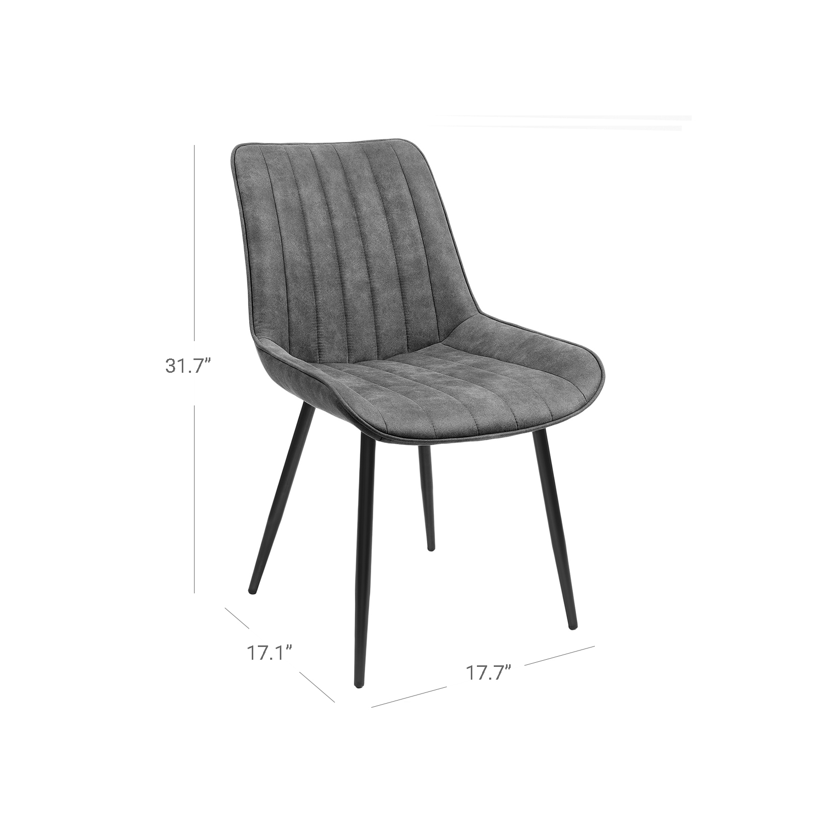 SONGMICS Set of 2 Dining Chairs with Backrest, Metal Legs, Comfortable ...