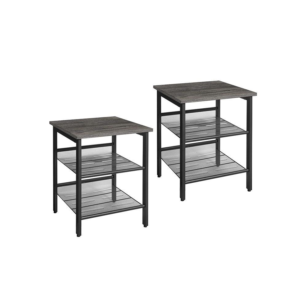 VASAGLE Nightstand, Set of 2 Side Tables, End Tables with Adjustable