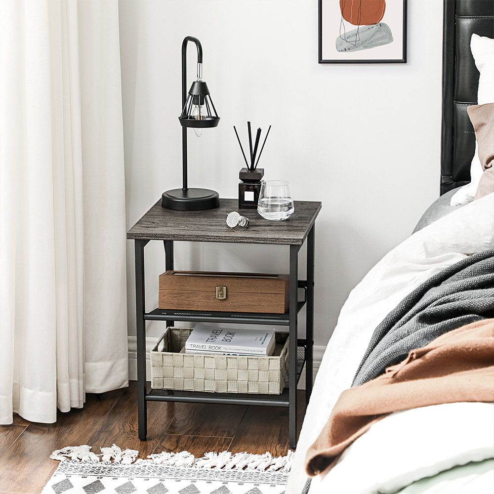 VASAGLE Nightstand, Set of 2 Side Tables, End Tables with Adjustable