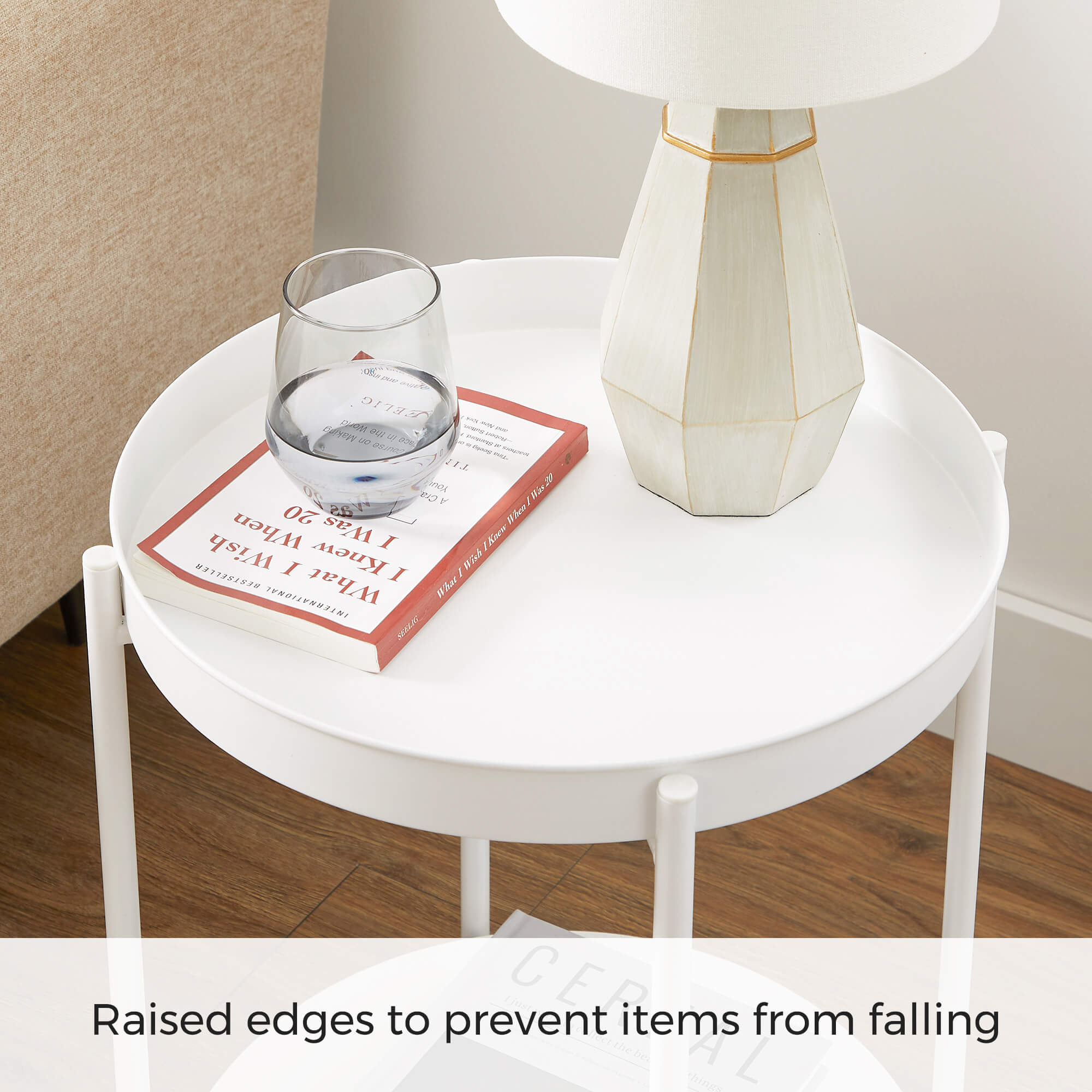 2Tier Round Side Table VASAGLE