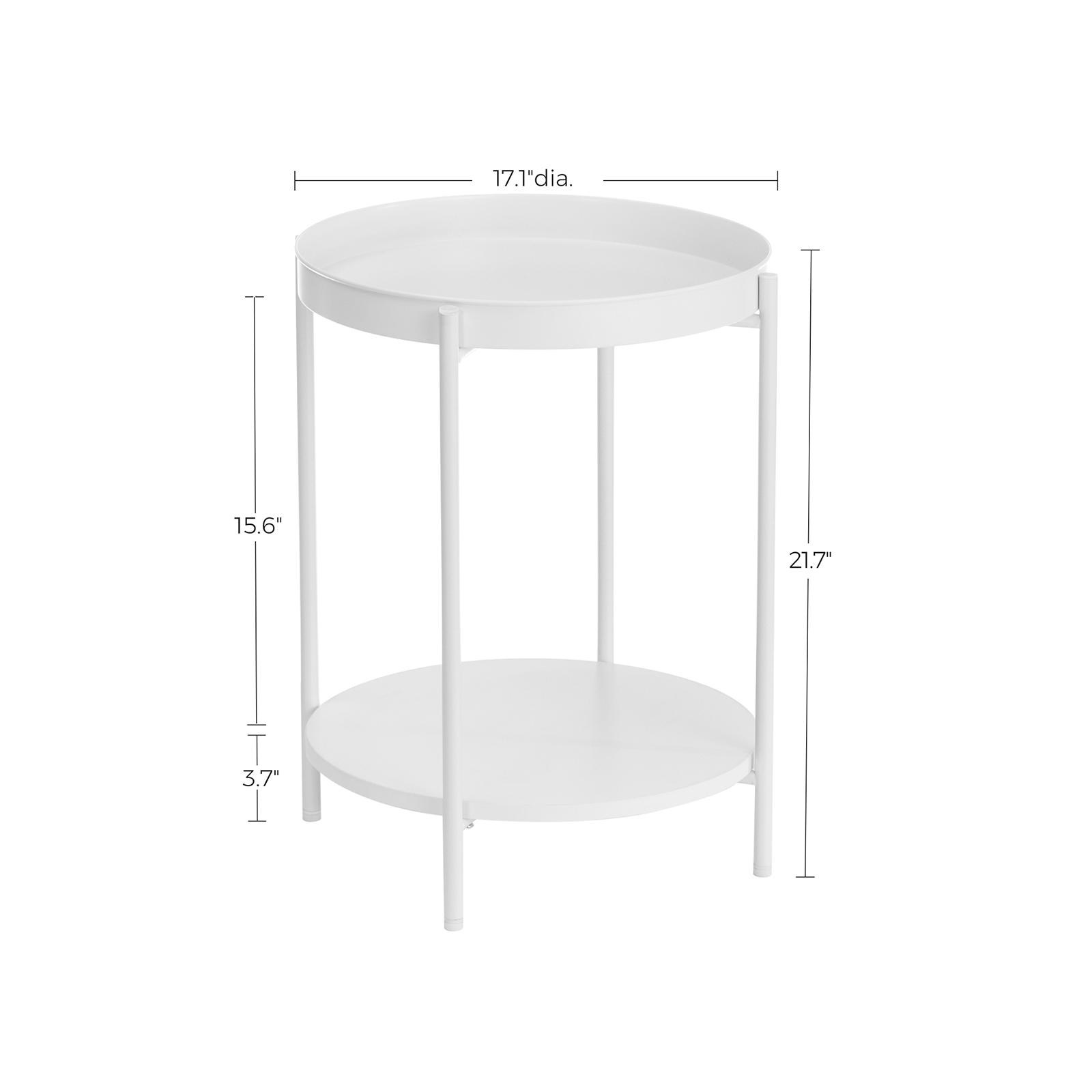 2Tier Round Side Table VASAGLE