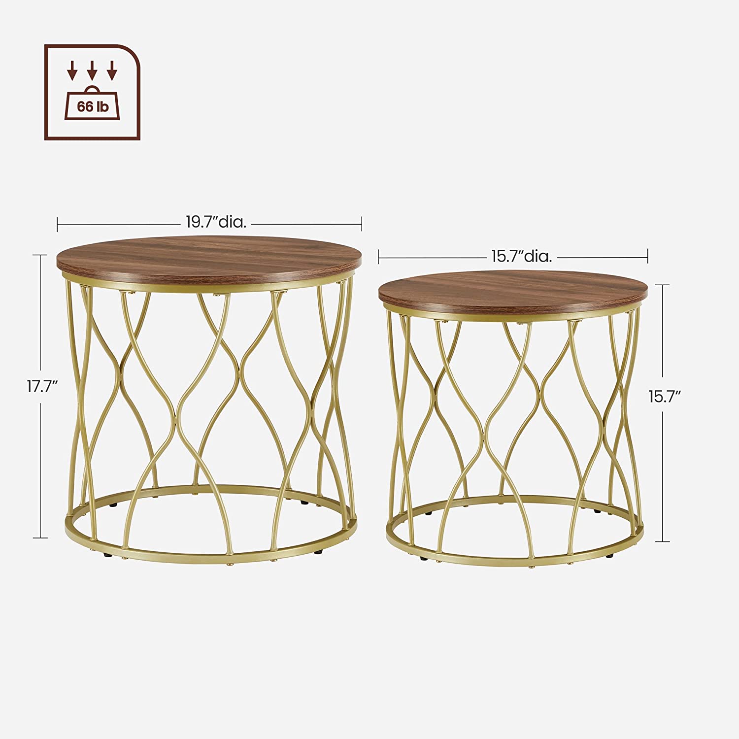 Round Coffee Table Set VASAGLE