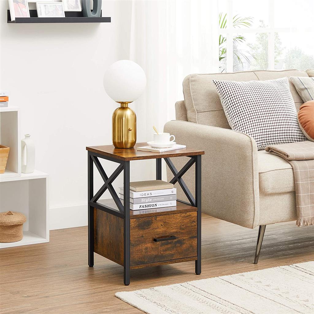 Open Shelf Bedside Table VASAGLE