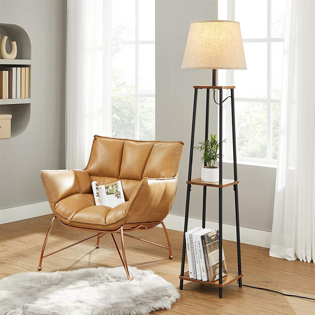 Floor Lamp with 2 Shelves Home Furniture VASAGLE by SONGMICS