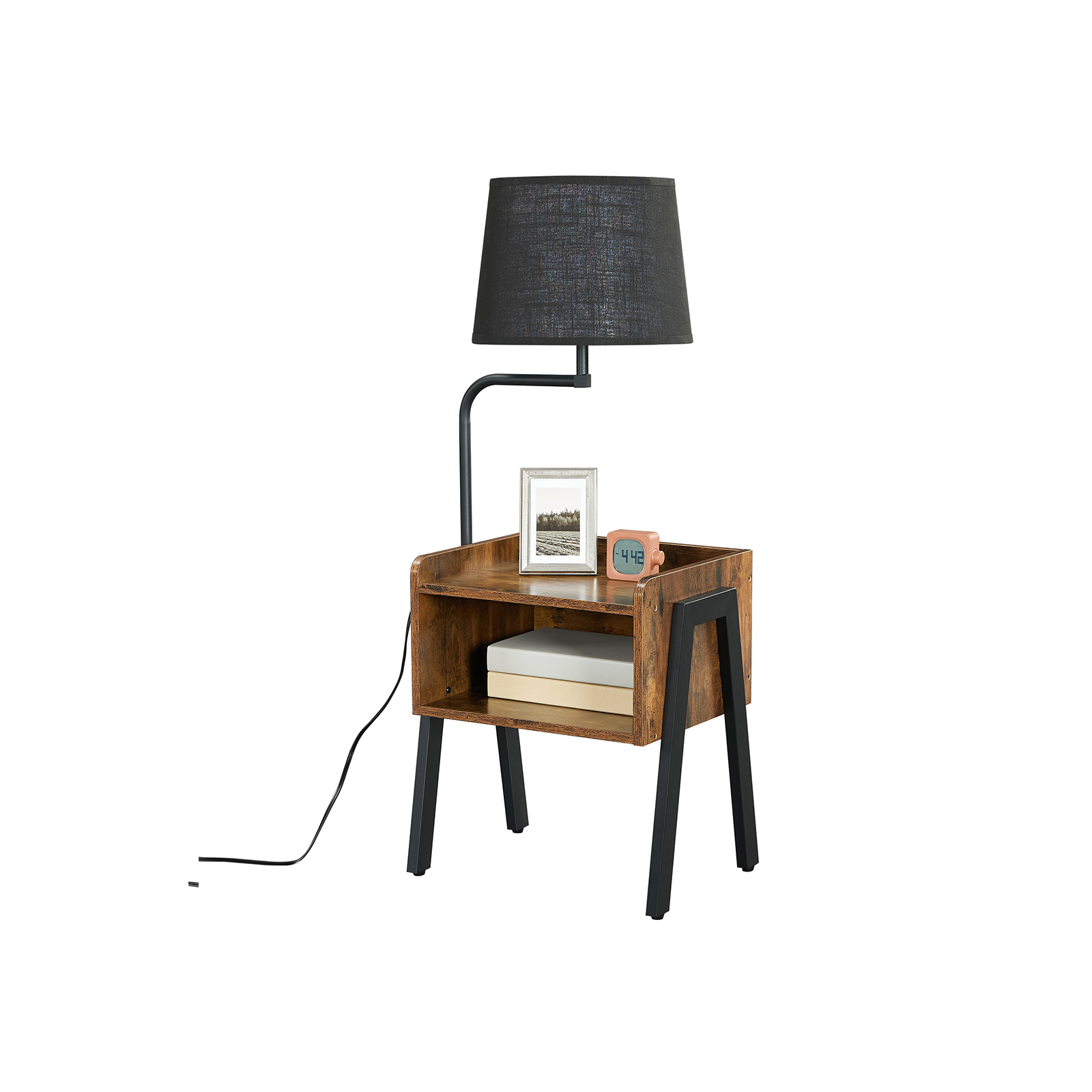 Bedside Table with Lamp