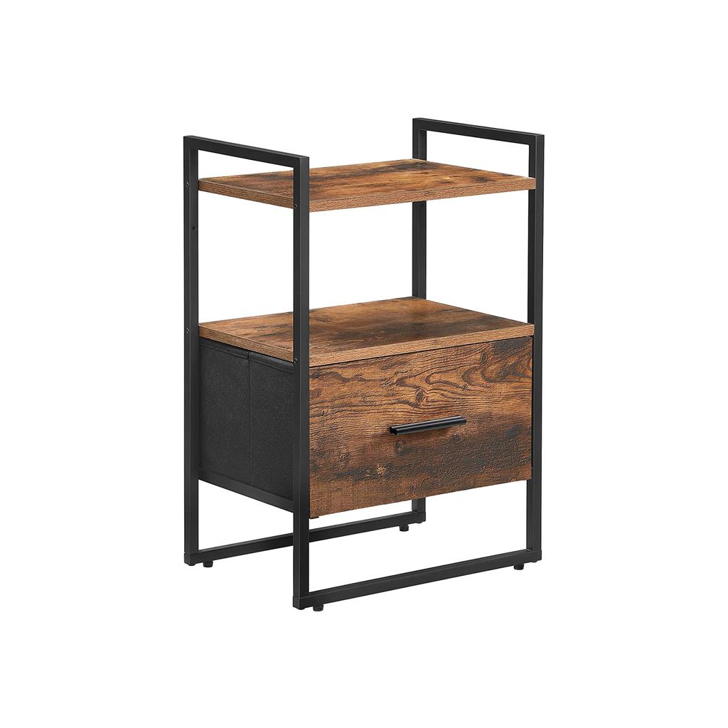 Nightstand with Fabric Drawer VASAGLE