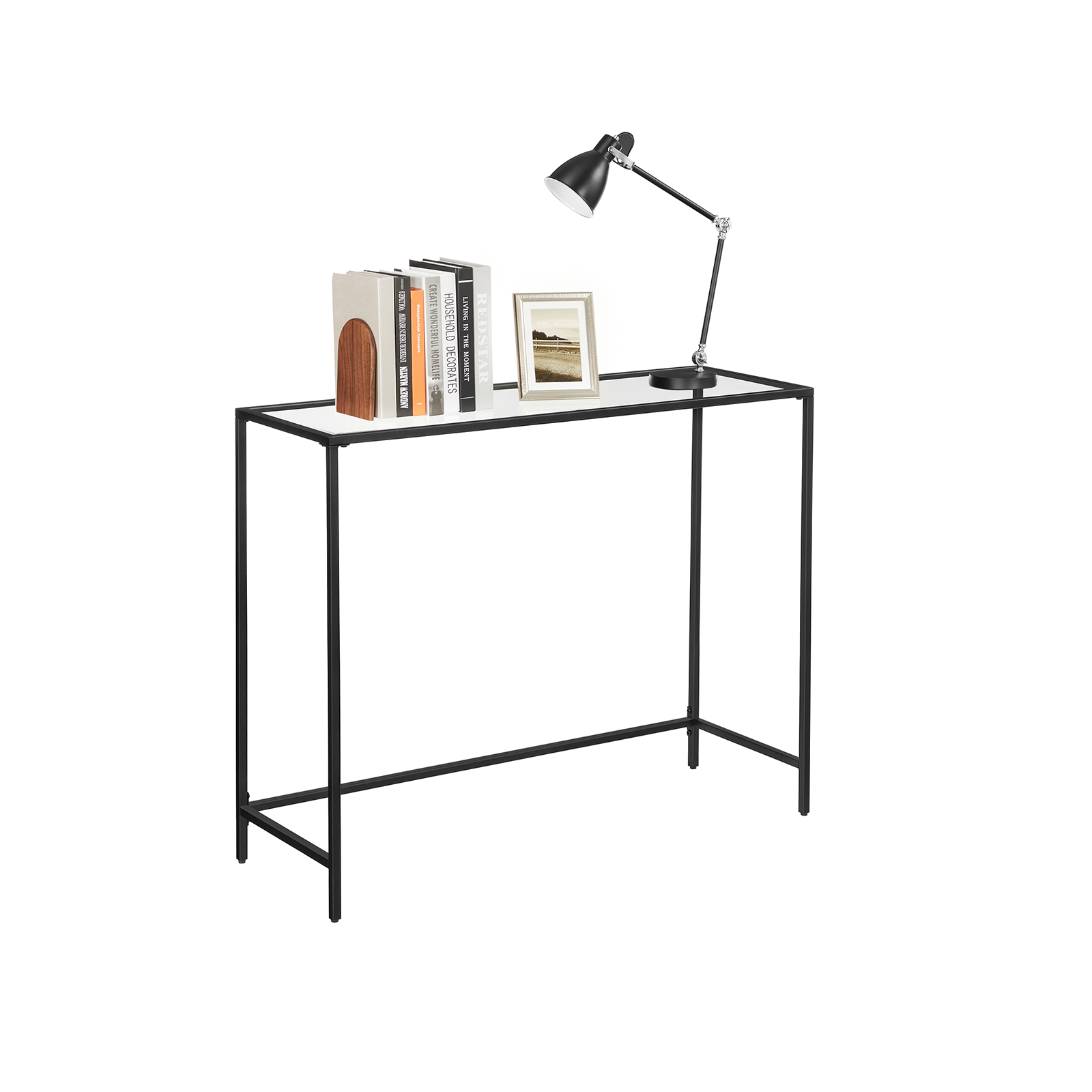 VASAGLE Console Table, Tempered Glass Sofa Table, Modern Entryway Table