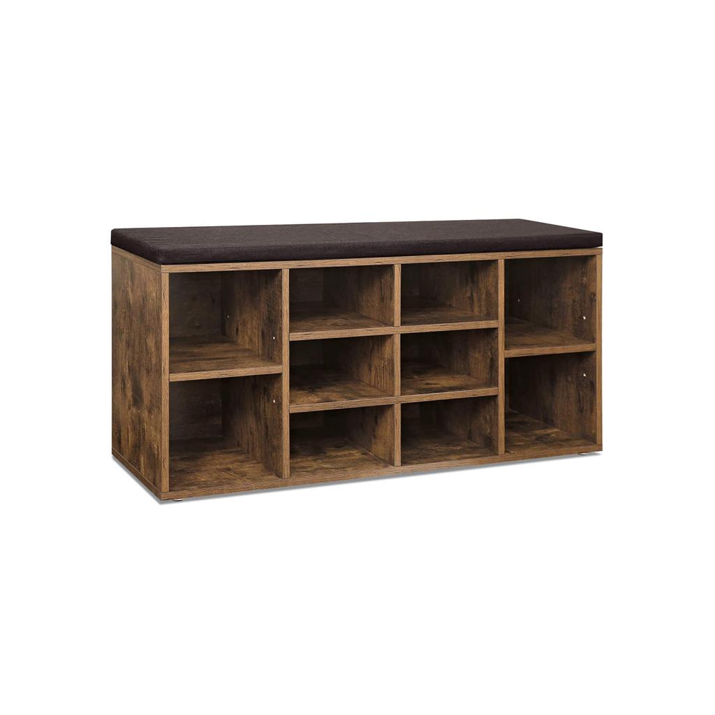 vasagle cubbie shoe cabinet storage bench