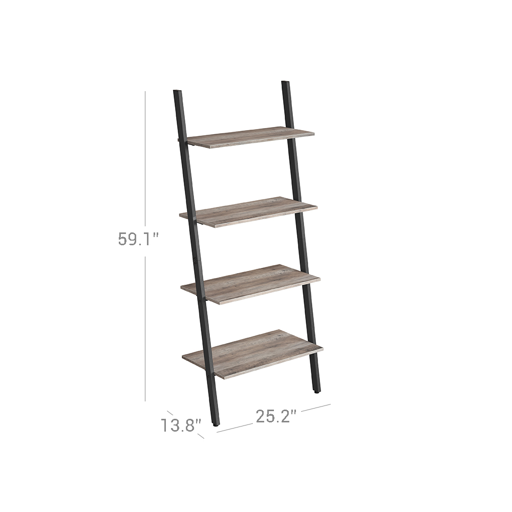 VASAGLE ALINRU Ladder Shelf, 4-Tier Bookshelf, Storage Rack Shelves ...