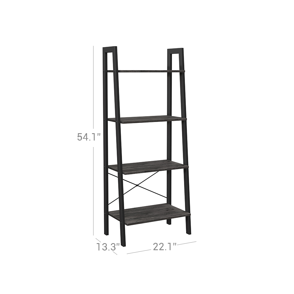 Black 4-Tier Ladder Bookshelf for Sale | Home Furniture | VASAGLE by ...