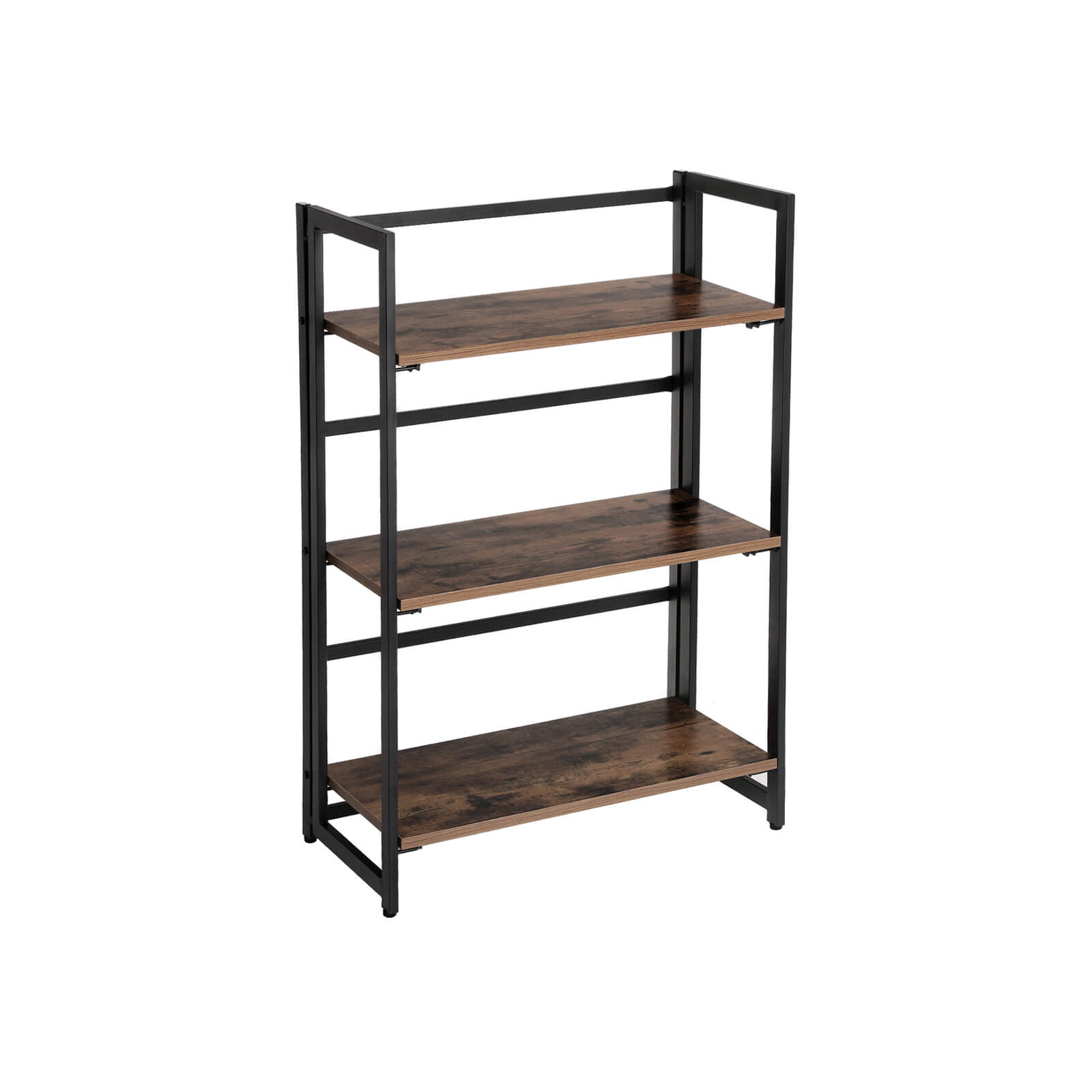 Industrial Brown 3-Tier Ladder Bookshelf