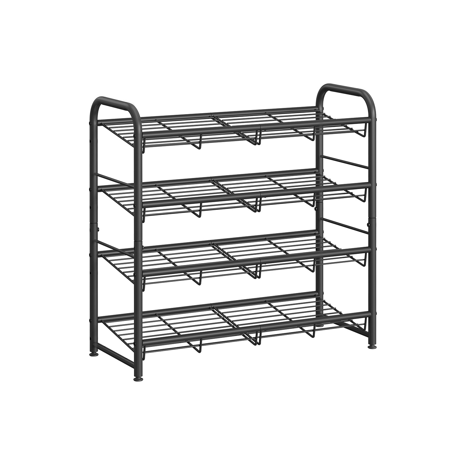 Black Metal Shoe Rack with 4 Shelves | SONGMICS