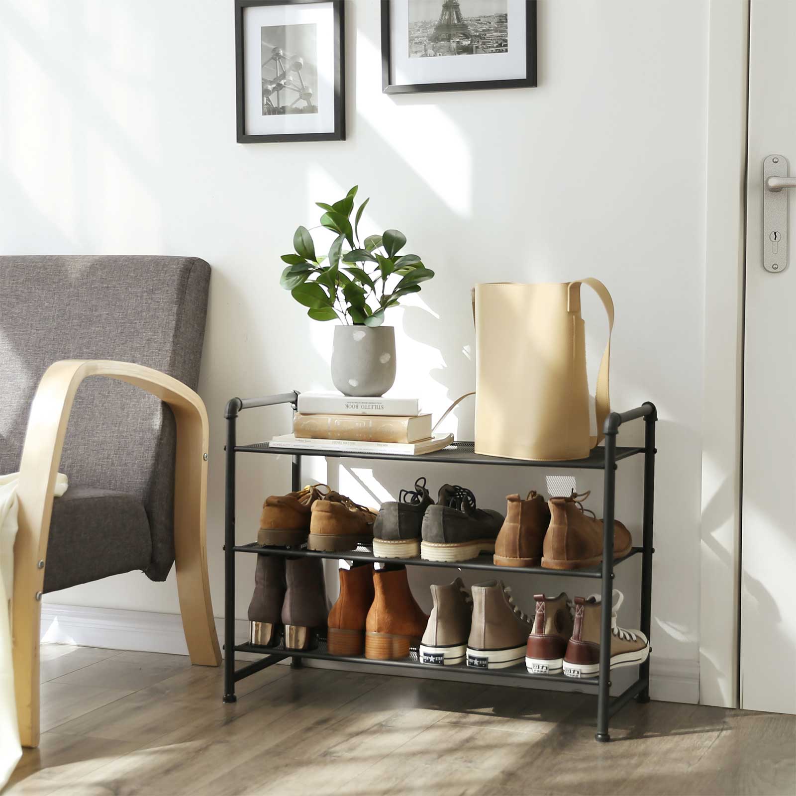 Matte Black Shoe Rack