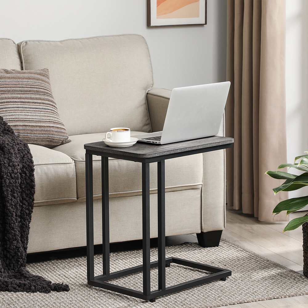 End Table Charcoal Gray and Black VASAGLE
