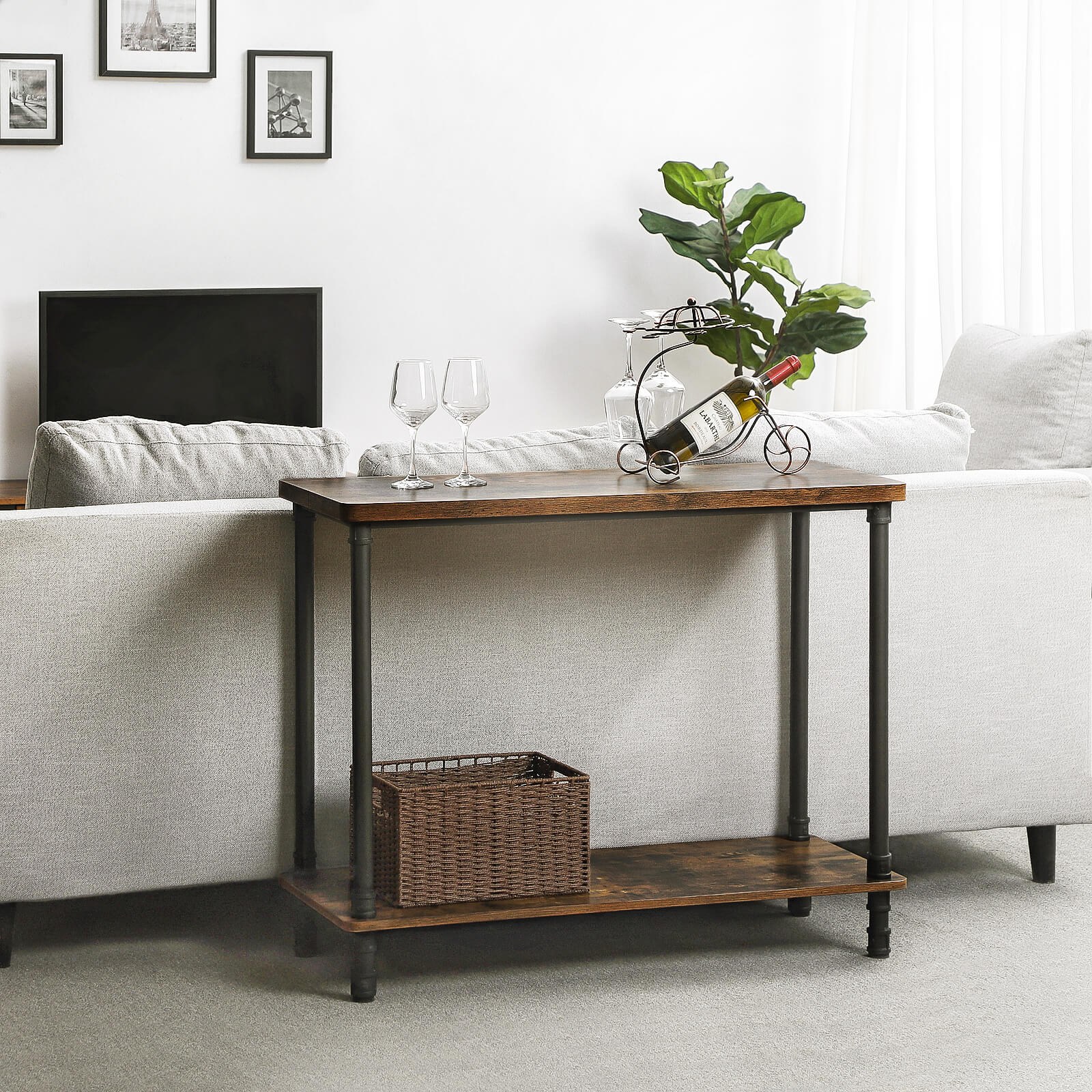Pipe Legs Console Table Console Table VASAGLE by SONGMICS