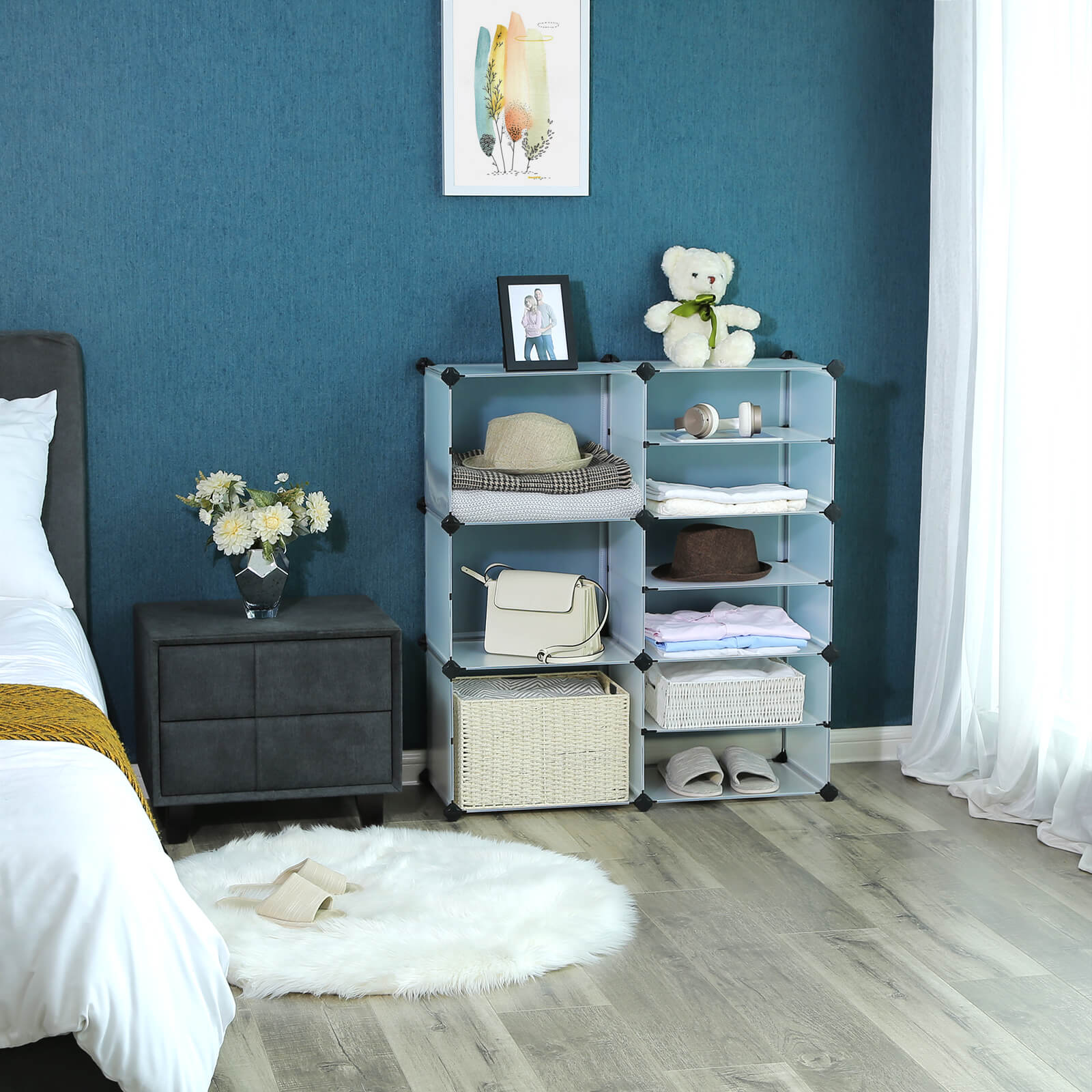 Interlocking Plastic Cubes Organizer Cube Organizer SONGMICS