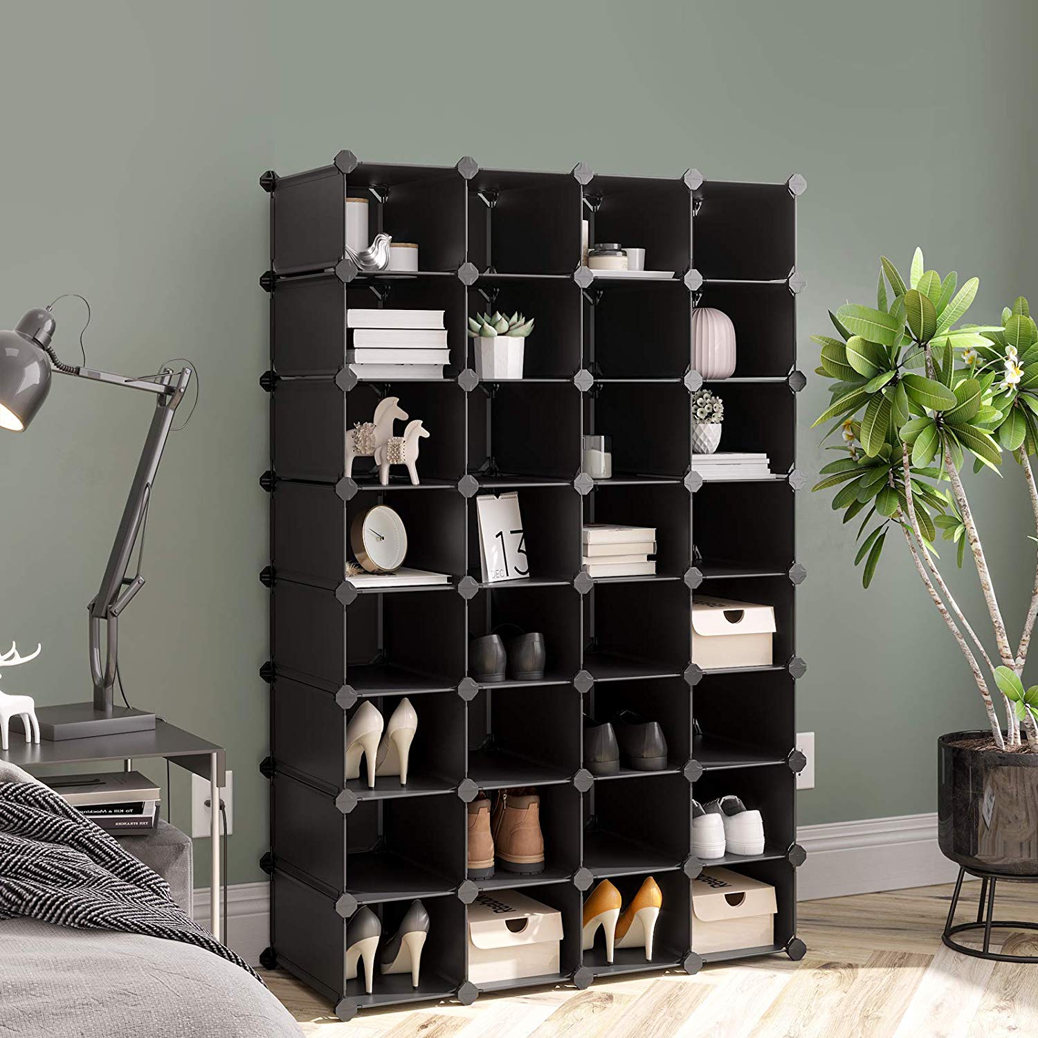 32Pair Shoe Rack Cube Organizer SONGMICS