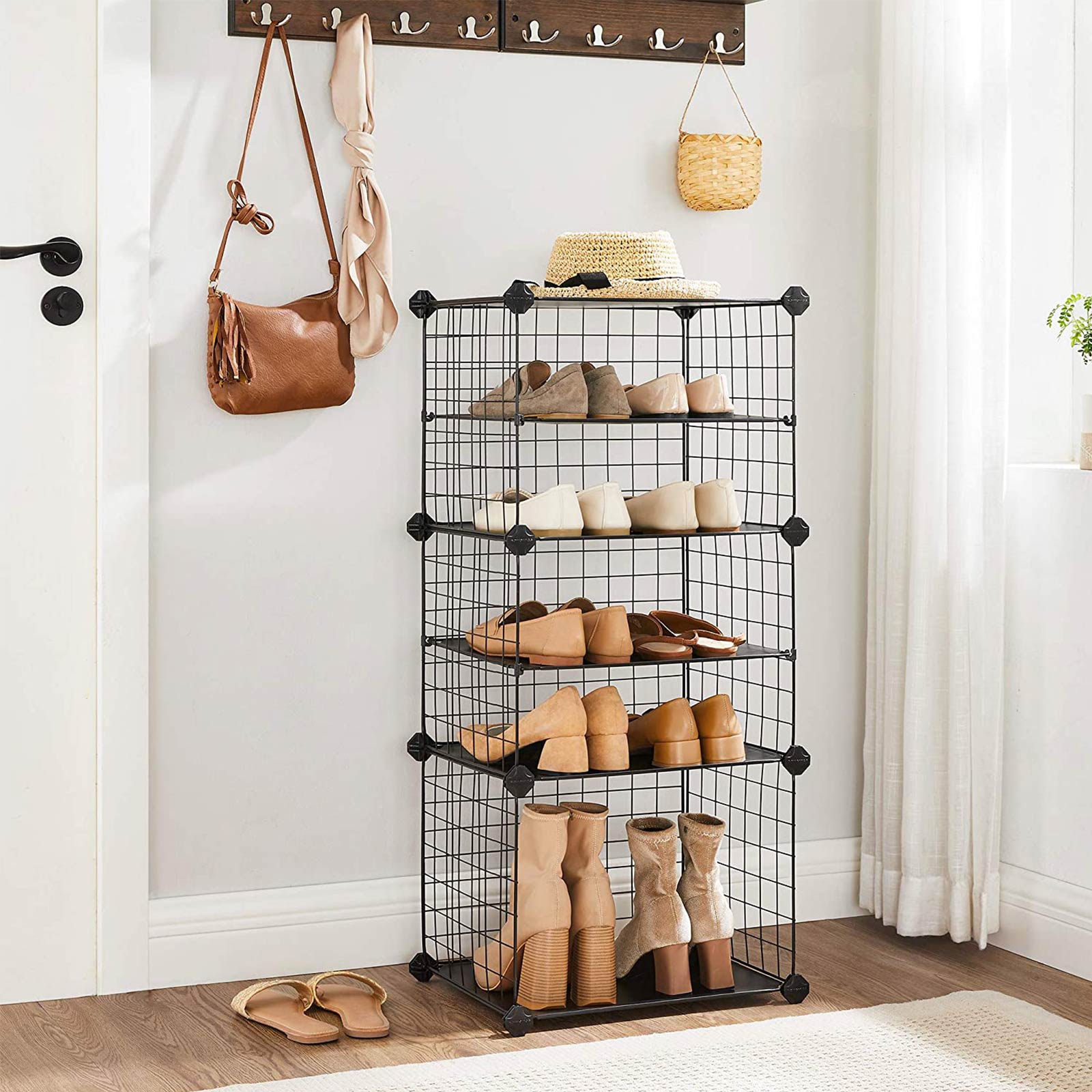 Black Shoe Organizer for Closet Home Storage & Organizer SONGMICS