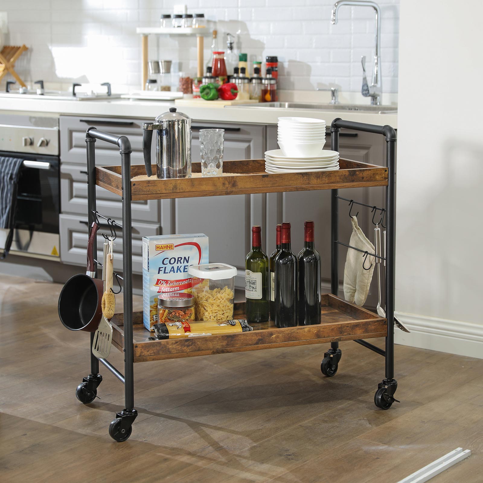 Universal Casters Kitchen Cart Kitchen Cart VASAGLE by SONGMICS