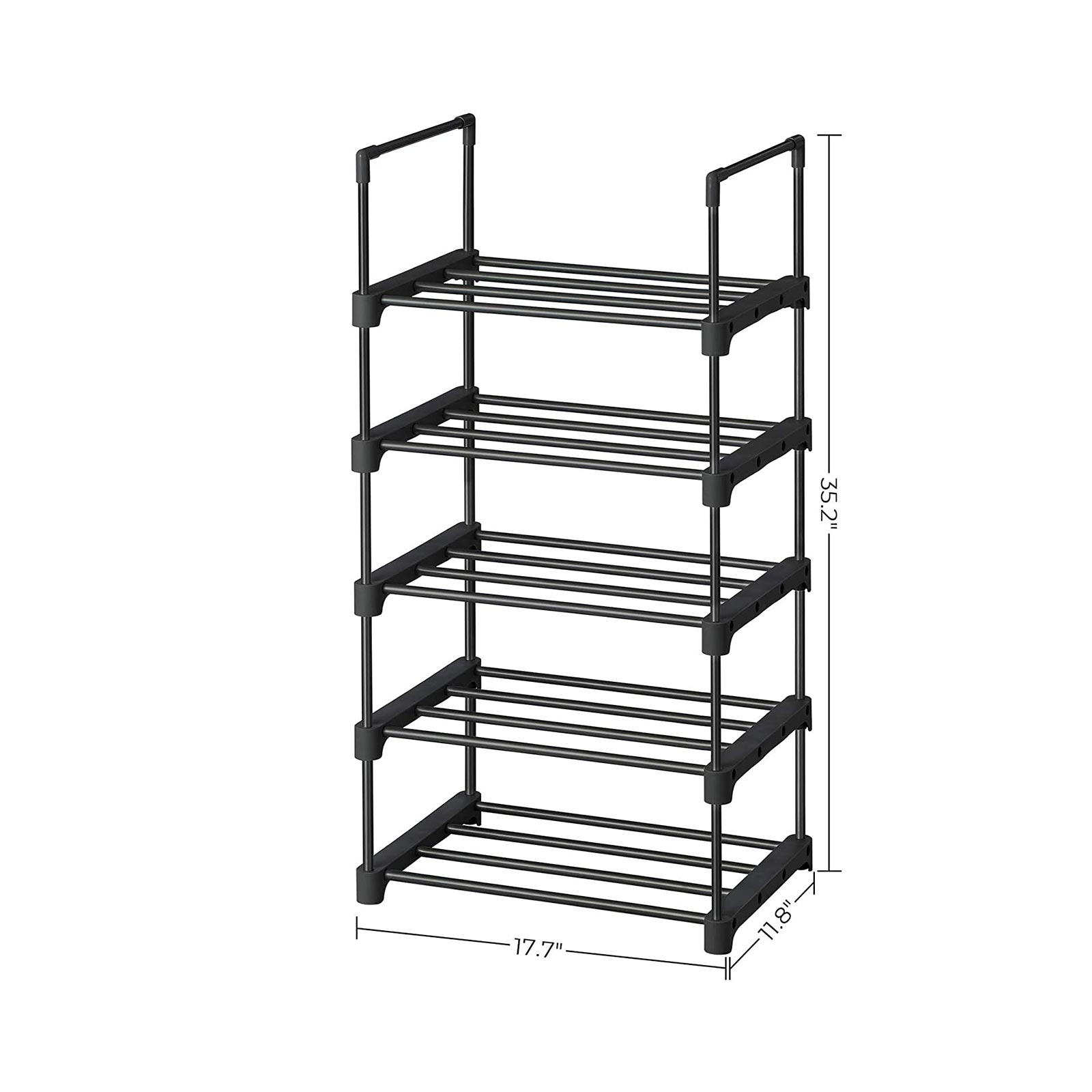 SONGMICS 5Tier Shoe Rack, Metal Shoe Storage Organizer, Stackable