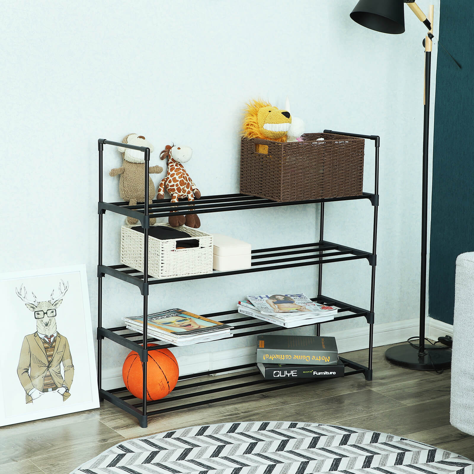 4 Tier Shoe Rack - Shoe Rack | SONGMICS