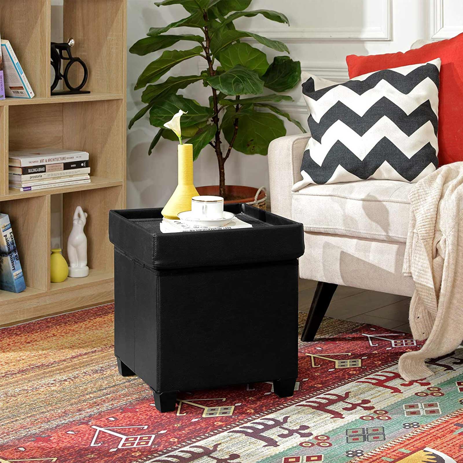 Padded Folding Storage Ottoman