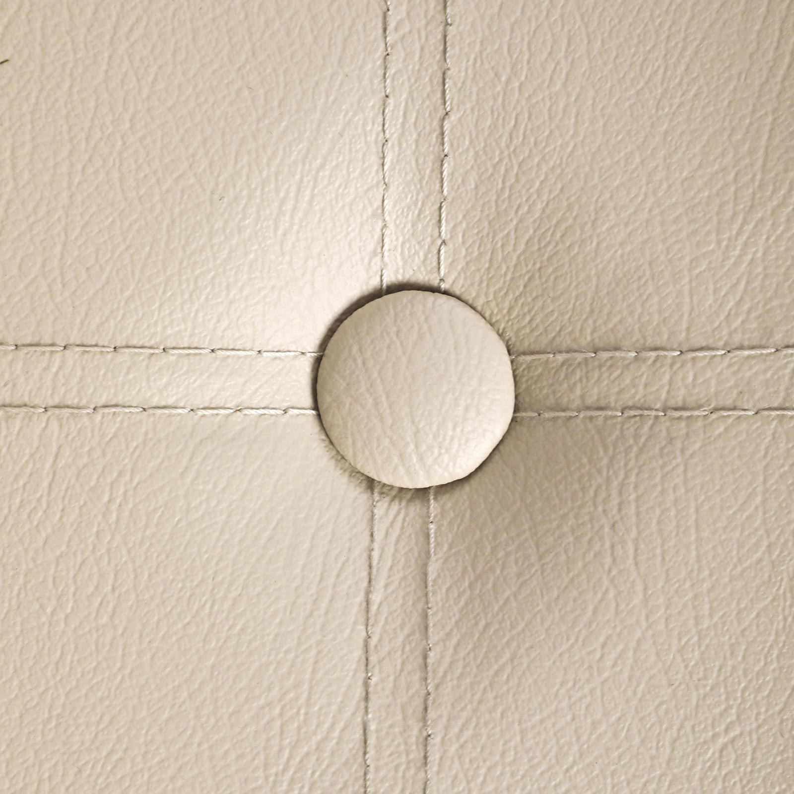 Beige Faux Leather Ottoman