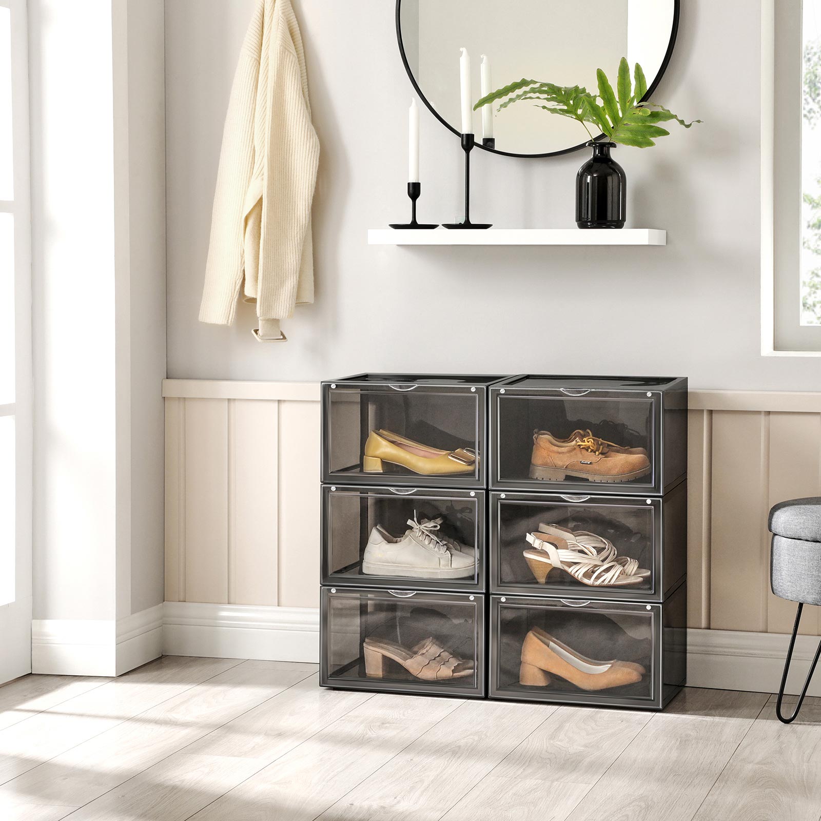 Gray Shoe Organizer Boxes for Sale Home Storage & Organizer SONGMICS