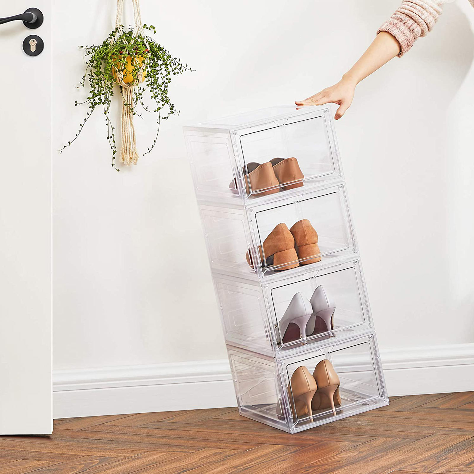 Plastic Shoe Organizer Boxes for Sale Home Storage & Organizer SONGMICS