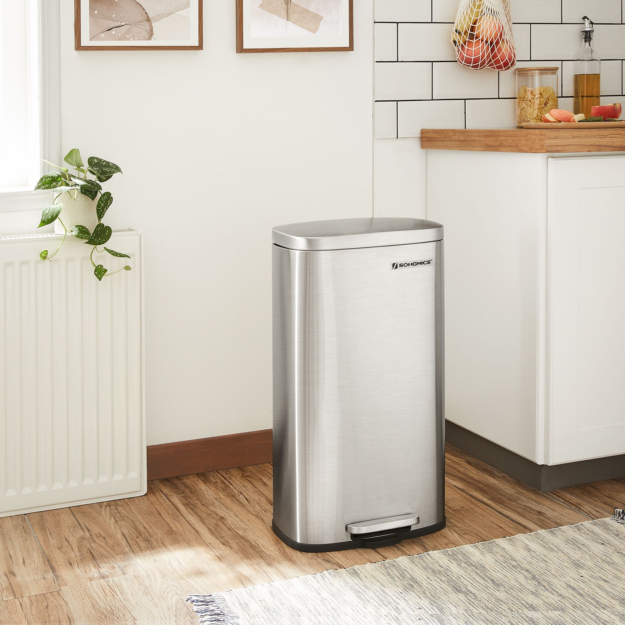 StepOpen Trash Can with Inner Bucket Home Storage & Organization